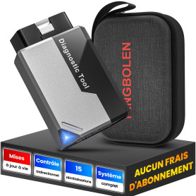 KINGBOLEN Ediag Elite Valise Diagnostic Auto Multimarque, OBD2 Diagnostic Voiture Français avec Test Actif, 15+ Services, Tous L