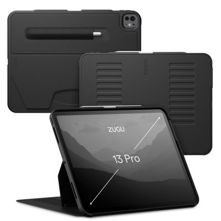 ZUGU Coque pour iPad Pro 13 (M4 / M5) 2024/2025 Case Ultra-Fin Charge sans Fil de Pencil, Support Magnétique avec 10 Angles Régl