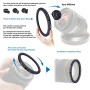 Lot de 3 bagues d'adaptation (95 mm) pour filtre d'objectif, bague Step Down compatible avec toutes les marques de 95 mm UV ND C