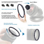 Lot de 3 adaptateurs de bague de filtre (86 mm), filtre d'objectif Step Down Ring + anneau Step Up compatible avec toutes les ma