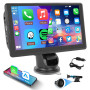 Hodozzy Portable Autoradio avec sans Fil Carplay et Android Auto,Portable Écran Tactile HD 7 Pouces Moniteur avec Bluetooth, Mir