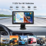 Hodozzy Portable Autoradio avec sans Fil Carplay et Android Auto,Portable Écran Tactile HD 7 Pouces Moniteur avec Bluetooth, Mir