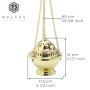 NKlaus Encensoir en Laiton avec chaîne 60 cm et coupelle Amovible brûleur d’encens Traditionnel 14 cm Fait Main idéal pour ritue