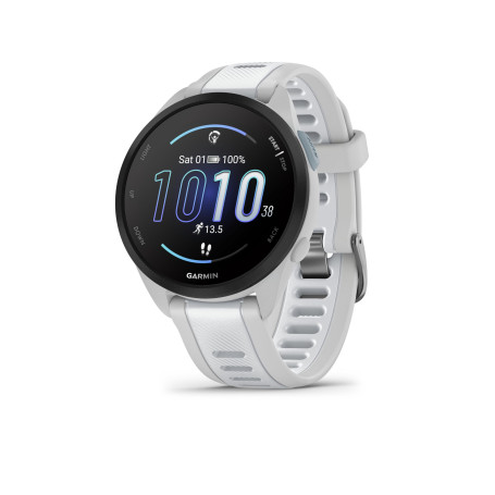 Garmin Forerunner 165, Music - Montre GPS connectée de Running avec écran AMOLED – Blanc/Gris Clair
