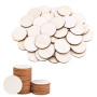 Pamtns 100 Pièces Cercle en Bois Naturel Non Fini 4 cm - Rondelles et Disques Bruts pour l'Artisanat de Bricolage - Dessous de V