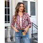 Aottori Chemisier à Carreaux Femme Coton Chemise Flanelle Chic avec Bouton Classique Blouse Bucheron Western Décontractée Retro 