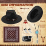 Saier tbo 5 Pièces Set de Déguisement Cowboy Western pour Femme, Kit Accessoires de Cowgirl avec Chapeau Collier Boucles d'oreil