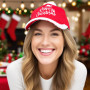 Bonnet Casquette Père Noël Adulte - Pompon Duveteux, Taille Réglable (55-60cm) - Accessoire Fête de Noël et Nouvel an