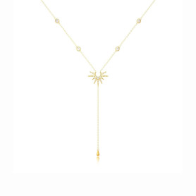 JOOTUEPO Chaîne longue en Y, Collier multi-rangs or 14 carats, Chaîne longue élégante, longueélégante/avec pendentif en forme de