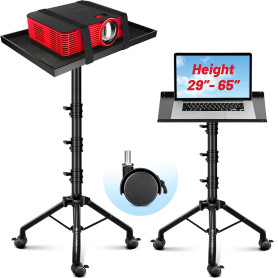 CAHAYA Support de Vidéoprojecteur Mobile Solide: Pliable, Hauteur Réglable 73,6-165 cm, Charge 10 kg, Pour Salle de Réunion et H