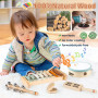 Joyreal Instruments de musique Montessori en bois 3 couleurs neutres Xylophone esthétique moderne bohème cadeau salle de jeux