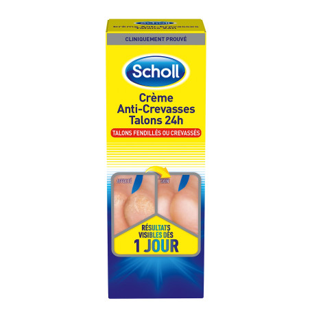 Scholl Crème Pieds Anti-Crevasses Talons Fendillés - Répare et Hydrate les Talons Crevassés en profondeur - Action 24h grâce à u