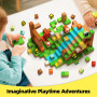 GobiDex Construction Magnetique Enfant 100 Pièces, Aventure du Bûcheron, Cubes Magnétiques, Cadeau pour Garçon et Fille, Jeu pou
