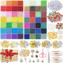 44295pcs 56 Couleurs 2mm Perles de Rocaille,Perles pour Bracelet,Perles pour Bijoux,Kit Bracelet avec 615 Accessoires Perle Lett