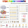 44295pcs 56 Couleurs 2mm Perles de Rocaille,Perles pour Bracelet,Perles pour Bijoux,Kit Bracelet avec 615 Accessoires Perle Lett