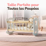 Kinderplay Berceau de poupée en Bois avec Parure de lit - Lit à Bascule pour poupées jusqu'à 49,5 cm - Jouet en Bois pour Filles