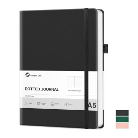Lonely Oak Bullet Dotted Journal Carnet de Notes, 156 Pages Numériques, A5 Carnet Pointillé Cahier Relié Pour Femme & Homme, 120
