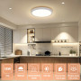 SKUTZTEK Plafonnier LED, Luminaire Plafonnier LED Étanche IP44, 3 couleurs 3000K/4000K/6500K Plafonnie Rond Ultra-fin et Moderne