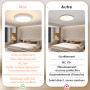SKUTZTEK Plafonnier LED, Luminaire Plafonnier LED Étanche IP44, 3 couleurs 3000K/4000K/6500K Plafonnie Rond Ultra-fin et Moderne