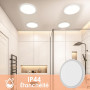 SKUTZTEK Plafonnier LED, Luminaire Plafonnier LED Étanche IP44, 3 couleurs 3000K/4000K/6500K Plafonnie Rond Ultra-fin et Moderne