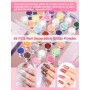 Yokilly Kit Ongle Gel UV Complet: Kit Ongle Manucure Avec 80W Lampe LED UV Electrique Ponceuse Pour Ongles Gel- Poudre Acrylique