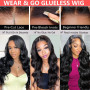 Perruque Bresilienne Cheveux Humain Sans Colle 4x4 HD Lace Perruque Femme Naturelle Brésilien Wear and Go Glueless Wig Human Hai