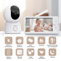 ARENTI Babyphone Camera Bébé, Baby Phone Vidéo Connecté Smartphone, Baby Moniteur Vidéo avec VOX, Détection de Température, Aler