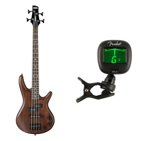 Ibanez GSRM20B-WNF Guitare basse électrique Mikro, Marron & Fender FT-1 Pro Accordeur à Pince, Pour Guitares Electrique, Acousti