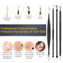 Extracteur Point Noir, IUMAKEVP 15 Pièces Tire Comédons Pince Professionnels en Acier Inoxydable pour Enlever Boutons, Acnés, Bo