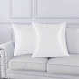 Lot de 2 Taies Oreiller en Satin 65 x 65 cm, Oreiller Satin Blanc, Satinées Housse d'oreiller Doux Prend Soin de Votre Peau et A