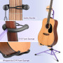 CAHAYA Support de Guitare Pliable au Sol: Trépied Universel Réglable avec Support de Cou pour Guitare Électrique, Acoustique, Ba