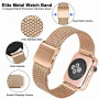 WOCCI Elite Bracelet de Montre en Metal pour Femme et Homme, Maille Tissée, Acier Inoxydable 316L, Dégagement Rapide, Fermoir Pl