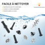 Hachoir a viande AOBOSI 3-IN-1 Hachoir à viande électrique avec 3 plaques de coupe en inox, 1 Kubbe et 3 tubes de remplissage po