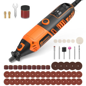 HARDELL Outil Rotatif Multifonction 180W - Outil Rotatif Filaire, 6 Vitesses Variables 8000-35000 tr/min, 61 Accessoires pour Po