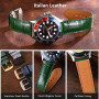 WOCCI Bracelets de Montres Cuir Italien, Grain d'alligator Gaufré, Couleur et Largeur au Choix 14mm 18mm 19mm 20mm 21mm 22mm
