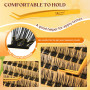 QUEWEL Auto - adhésifs Extension Cils Apparence naturelle, pas besoin de colle Faux Cils kit, 60 de Cils réutilisables pour les 