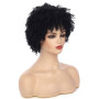 IFLY Perruque Afro Femme Perruque Bresilienne Courte Bouclée Vrai Cheveux Naturelle Perruques de Cheveux Humains en Pour Femmes 