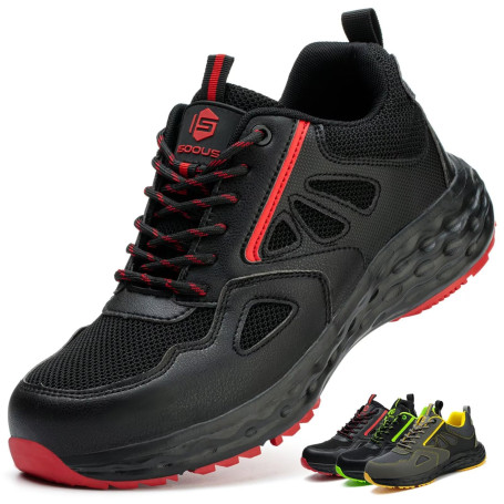 ISOOUS Chaussures de Sécurité Hommes Chaussures de Travail Femmes Légère Embout Plastique Basket Securite Antidérapante Cuisine