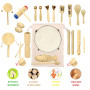 Ulifeme Jouet Instrument Musique Bois, 27 Pièces Instrument de Musique pour Enfant et Bebe, Ensemble de Jouets 100% Bois Pur, Ki