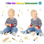 Ulifeme Jouet Instrument Musique Bois, 27 Pièces Instrument de Musique pour Enfant et Bebe, Ensemble de Jouets 100% Bois Pur, Ki