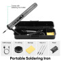 diymore Kit de fer à souder sans fil USB-C avec écran LCD, température réglable de 180 ℃ à 450 ℃, stylo à souder portable rechar