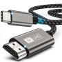 Cable USB C vers HDMI 2M, Câble Type C vers HDMI 4K, Thunderbolt 4/3 vers HDM I Compatible pour MacBook Pro 2023/Air 2022, iMac,