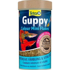 Tetra Guppy Color, Mini Flake Food pour Poissons Tropicaux, 250 ml, Multicolore, 75 g (Lot de 1)