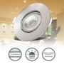 B.K.Licht - Set de 12 spots LED encastrables orientables, plats, couleur de lumière blanc chaud, spots LED, spot encastrable, sp