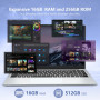 MOGIKK Ordinateur Portable 15,6 Pouces Core i3-1005G1 Processeur 16 Go DDR4 RAM 512 Go SSD Win 11 PC Portable Clavier Rétroéclai