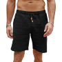 LVCBL Shorts et Bermudas Homme Short d'été léger en Lin pour Homme avec Poches M-3XL