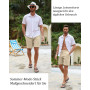 LVCBL Shorts et Bermudas Homme Short d'été léger en Lin pour Homme avec Poches M-3XL