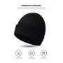 MOBIUSPHY Bonnet d'hiver pour homme et femme - En laine - Noir - Design classique - Moderne - Doux - Élastique - Respirant