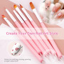 YPYMOD 7 Pcs Pinceau Nail Art Ongles, 6 Pcs Double Extrémité Nail Art Dotting Pen,1 Pcs Nail Art Brosse Éponge, Outils de Manucu
