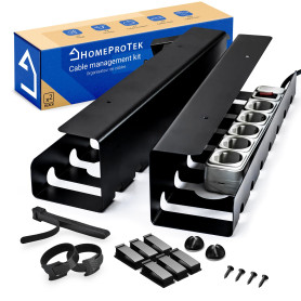 HOMEPROTEK Chemin de Cable Management Bureau pour Une Gestion de câbles ordonnée - Goulotte Passe Cable Bureau Durable - Kit Câb